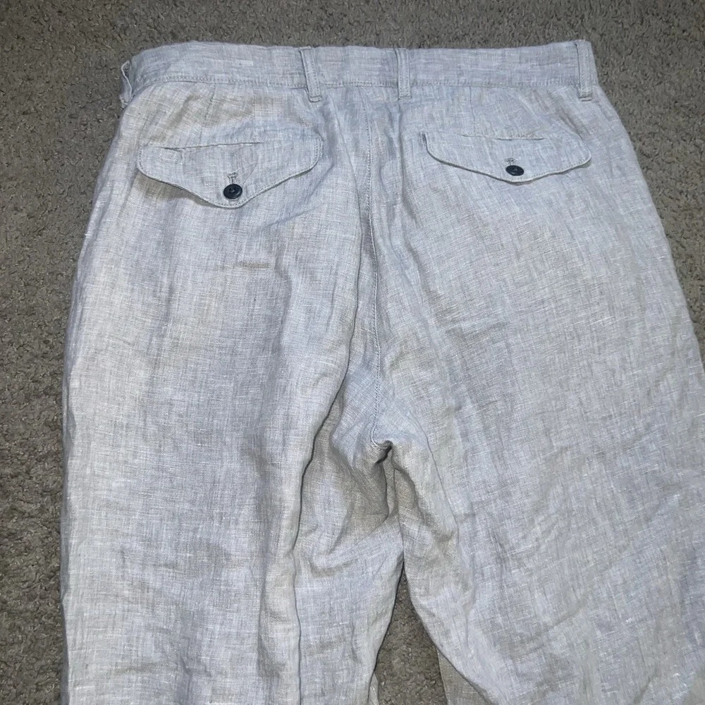 J Crew Oarsman Pants Mens 31x32 Gray Linen Lightweight Beach Casual Summer